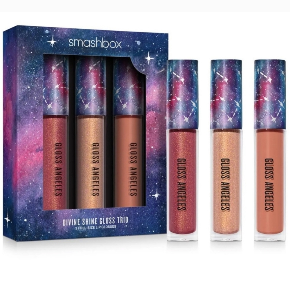💋SMASHBOX: Divine Shine Gloss Angeles Trio Set 3 full size Lipgloss NWT